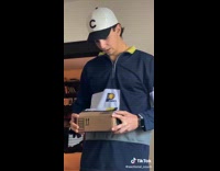 Collab Clips mpugc - Skit guy opens amazon box and red and blue lights flash