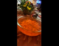 Frozen jello bowl with fork inside of it 