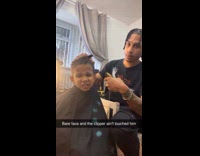Collab ClipsIG - Kid gives cousin side eye while having haircut 