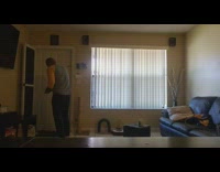 Man control drone knock of his glasses