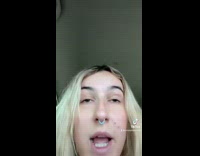 Girl with blue nose ring nonsexual things big greasy pizza 