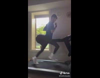 Guy works out with big butt 