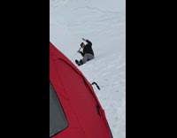 Fisherman takes selfies with rod