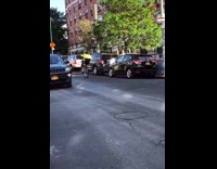 Guy bikes with only one wheel 