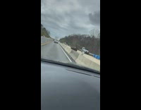 Driver drives on one lane road 