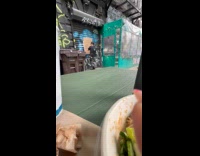 Man practice knife stab at cardboard street