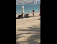 Son takes photos mom bikini beach pavilion part 1