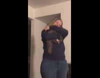 Collab Clips mpugc - Cat jumps into womans arm trick