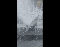 Guy slams head against water fountain pressure 