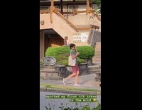 Girl maroon sleeves dance tiktok stairs caught