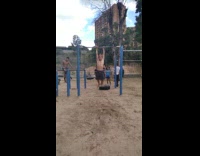 Guy lands flip from monkey bar then fails