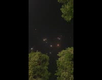 Israel iron dome intercept rockets midair night