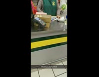 Small rat roll over on  grocery floor