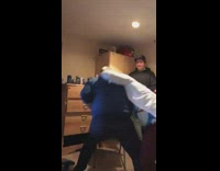 Two guys get into physical slap fight