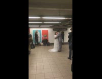 (DUPLICATE) Married Couple Dances to Acapella Singing In Subway