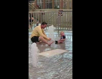 Collab BitchMP - Dad and baby in fountain flip off camera 