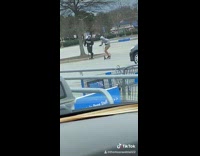 BitchMP - Two guys in the parking lot on scooters jump