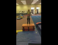 Girl backflips off orange block fail