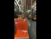 Stuck pigeon flies around inside subway 