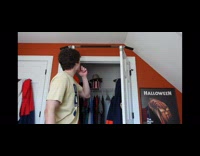 Collab BoysIG - Man tests on how many hangers can hold him in his room