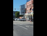 Girl pink bikini shorts venice sign street