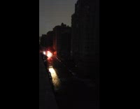 Neighborhood blackout car headlights flashing red light 