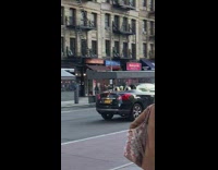 Man drives car with skeleton besides him at NY 