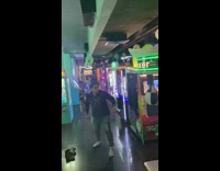 Guy kicks boxing machine falls fail