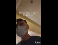 Nurse holds hand with patient that scared him 