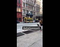 Truck on street with NYC Deadass design