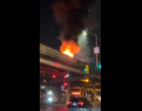 Collab WINY - Huge fire and smoke on bridge night