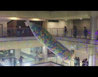 Balloons released inside the mall to the ground floor