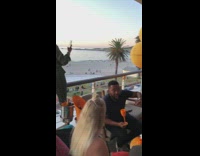 Girl poses with balloon