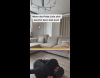 Guy changes into blue dress when rainbow filter reaches him