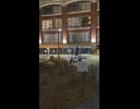 Three men arms on shoulder dance walkway