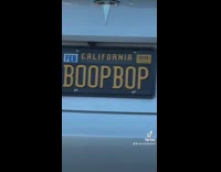Cars license plate says boopbop