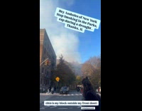 Large smoke rise up from the park