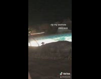Girl jumps in pool hits diving board