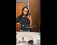 Lady Lip Syncs to Music inside Bathroom