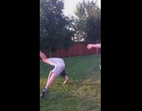 Guy helps with backflip fail