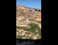 Woman tiktok dance at the castle stairway