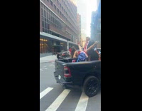 Trump Mannequin sex position with woman on truck