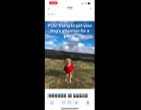 Woman makes strange noise to get dogs attention