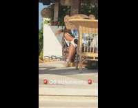 Hawaiian shirt fedora resort beach patio