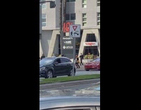 Guy mask black yellow bodysuit dance street