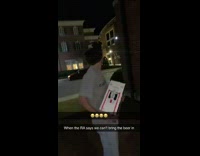 Guy tries to throw case of beer through window but misses