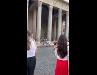 Collab IITW - Woman tank top dances front of building