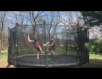 guy in red shirt back flip on neck