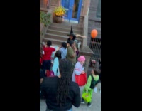 Guy head on plate costume for Halloween