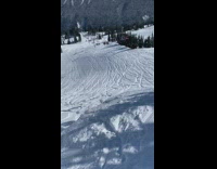 Skier in yellow doesnt land sideways flip fail 